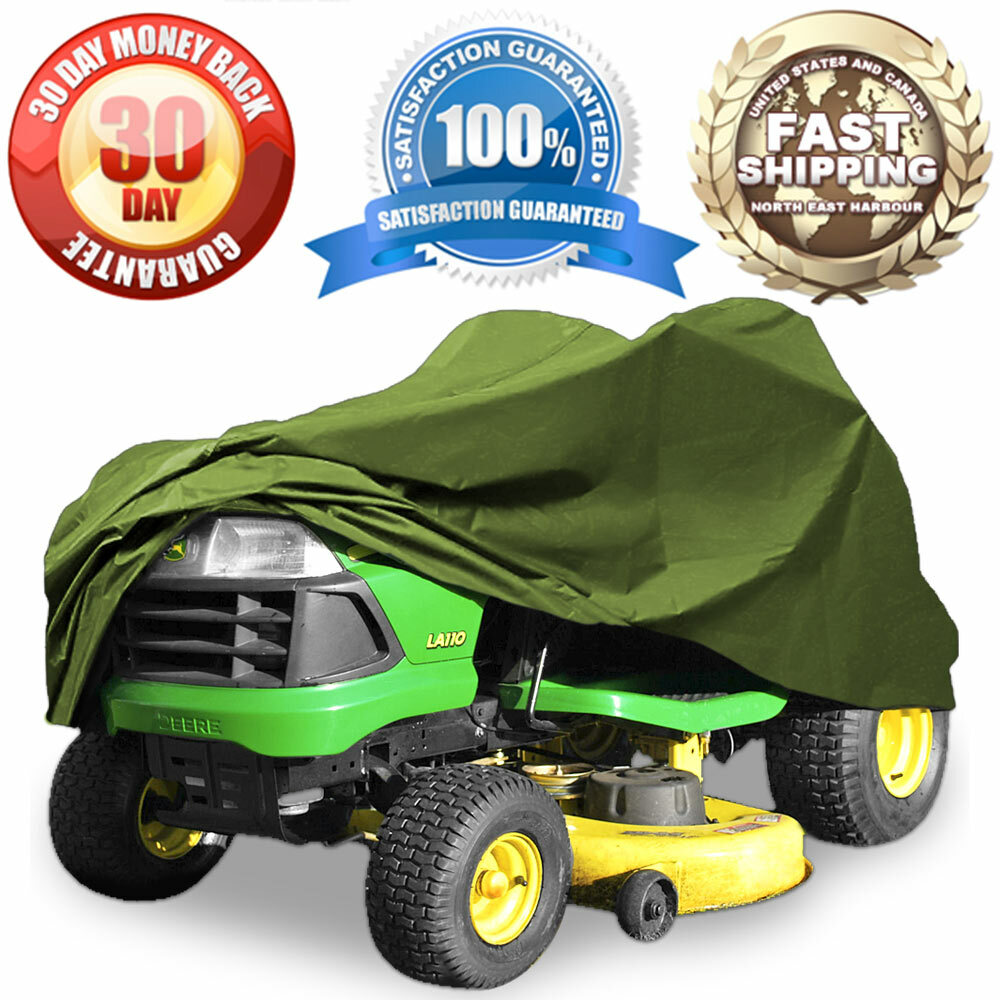 Green Lawn Tractor Cover 190T Fabric Riding Lawn Mower Cover for Up to 62